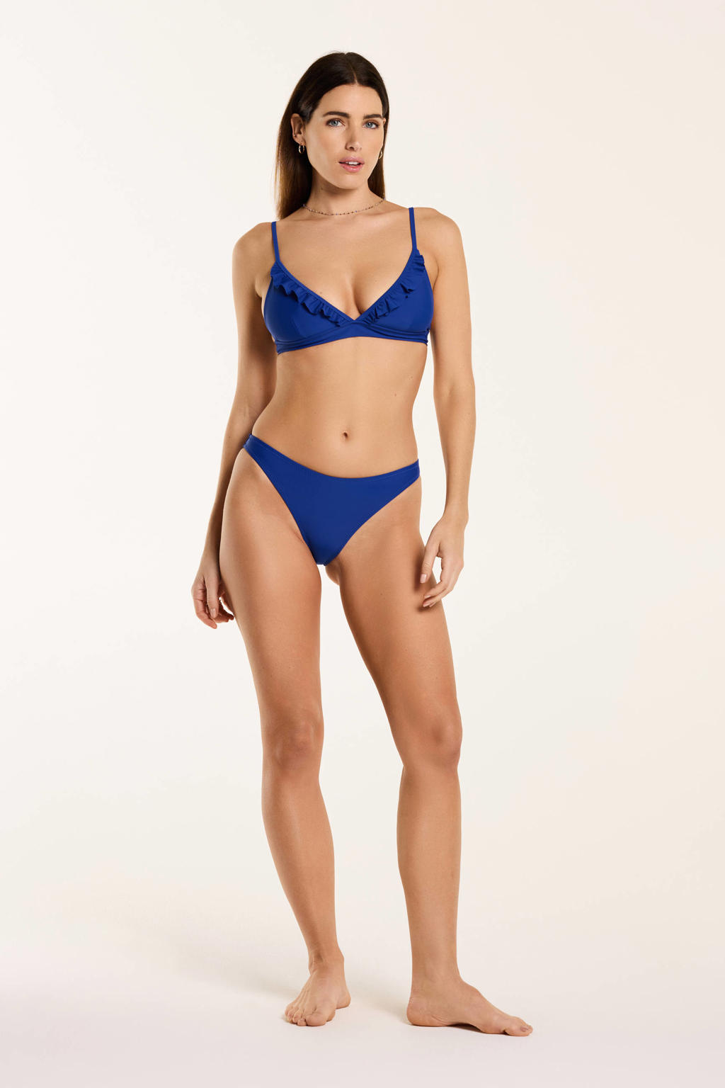 Shiwi The Sunshine Brand voorgevormde triangel bikini set Beau met ruches blauw