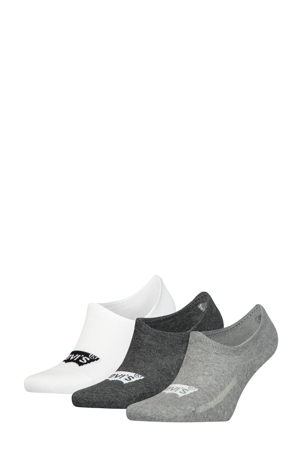 Levi's sneakersokken - grijs (set van 3)