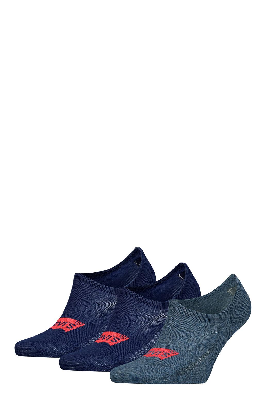 Levi's sneakersokken - denimblauw (set van 3)