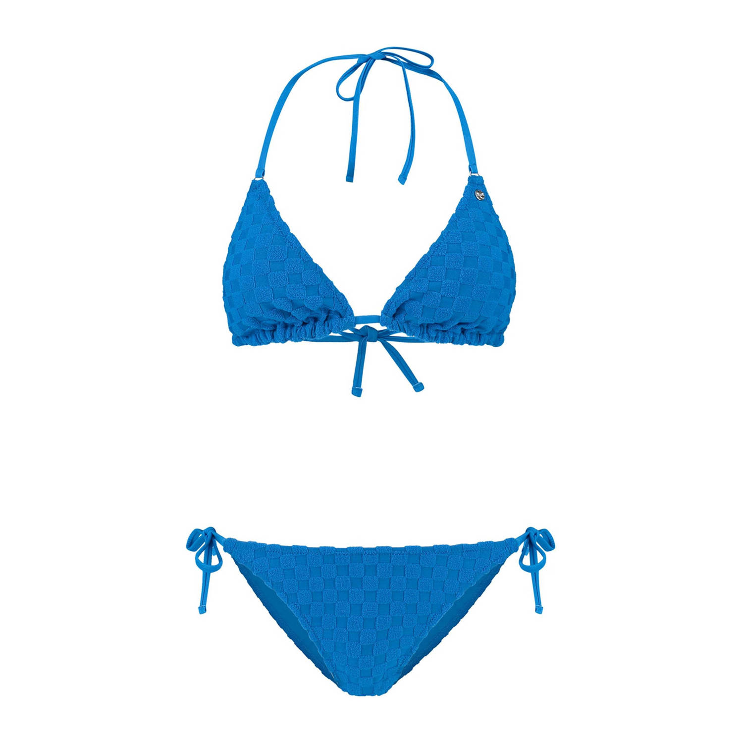 Shiwi voorgevormde triangel bikini Liz met textuur blauw