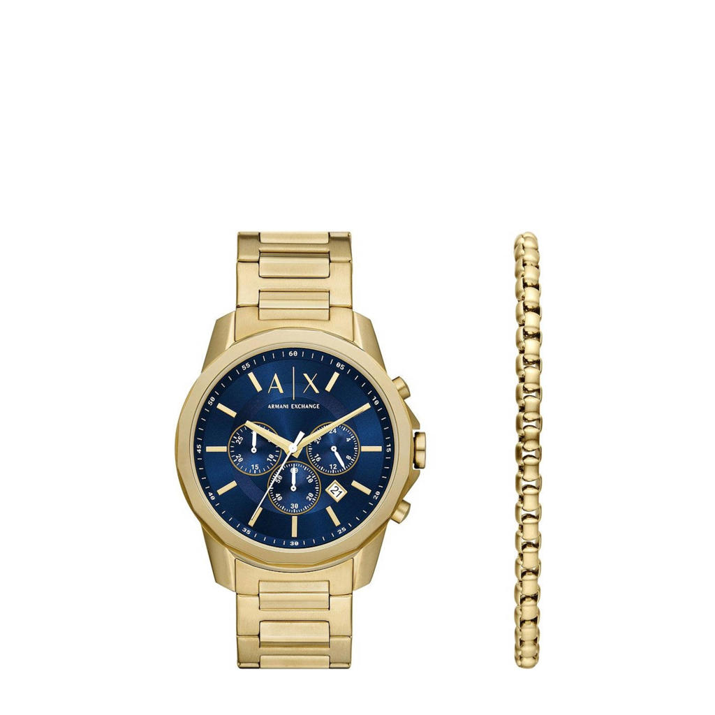Armani Exchange horloge + armband AX7151SET Emporio Armani goudkleurig