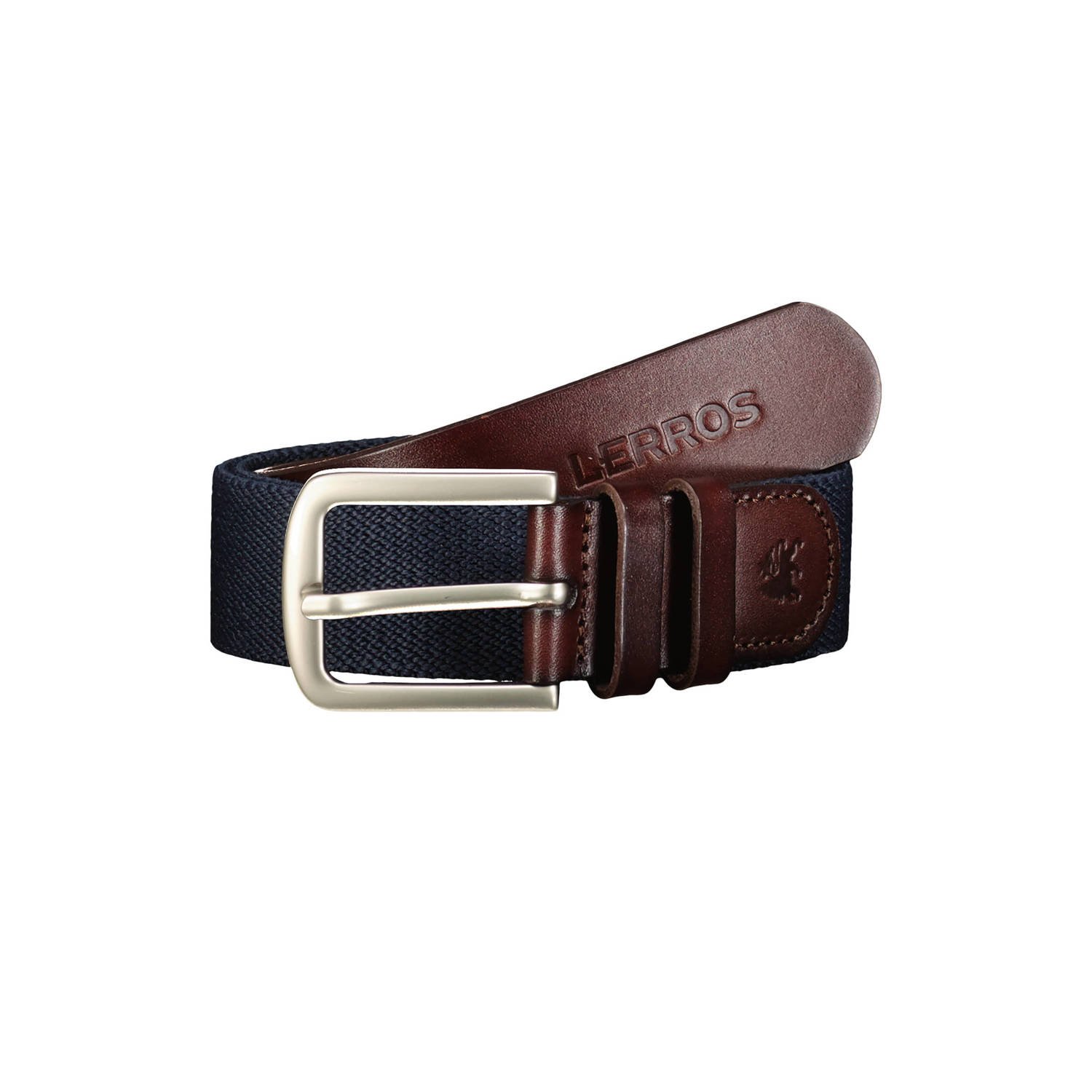 LERROS riem donkerblauw bruin