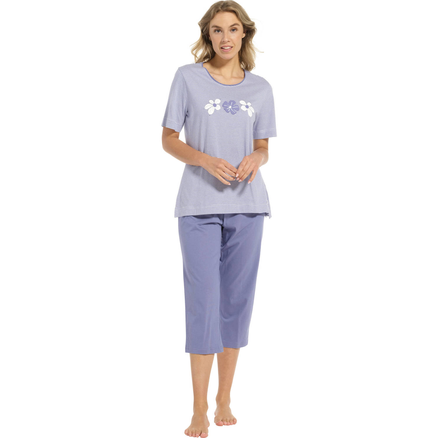 Pastunette pyjama lichtblauw wit