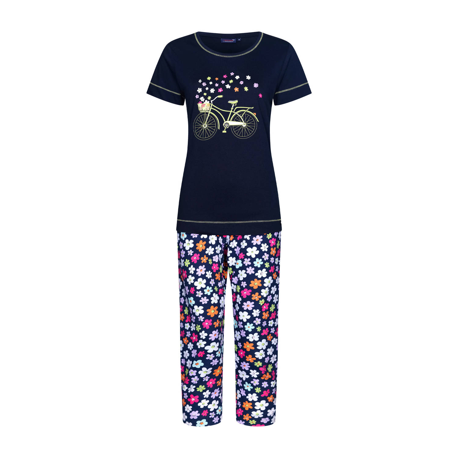 Rebelle pyjama donkerblauw roze wit