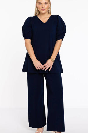 straight fit broek donkerblauw