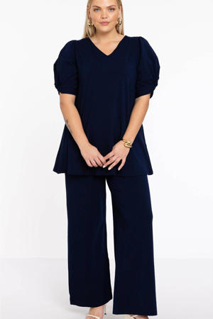 straight fit broek donkerblauw