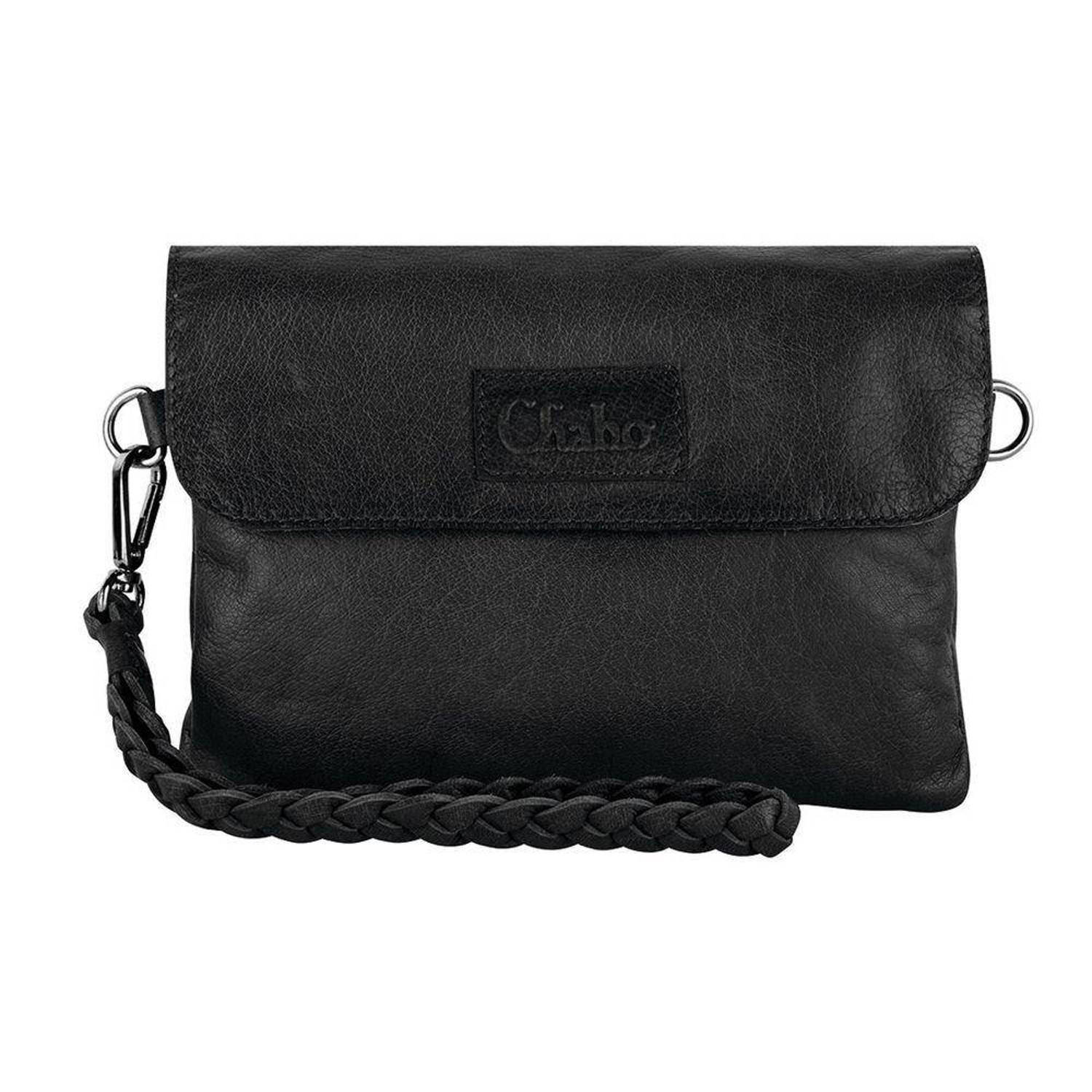 Chabo Bags leren crossbody tas zwart