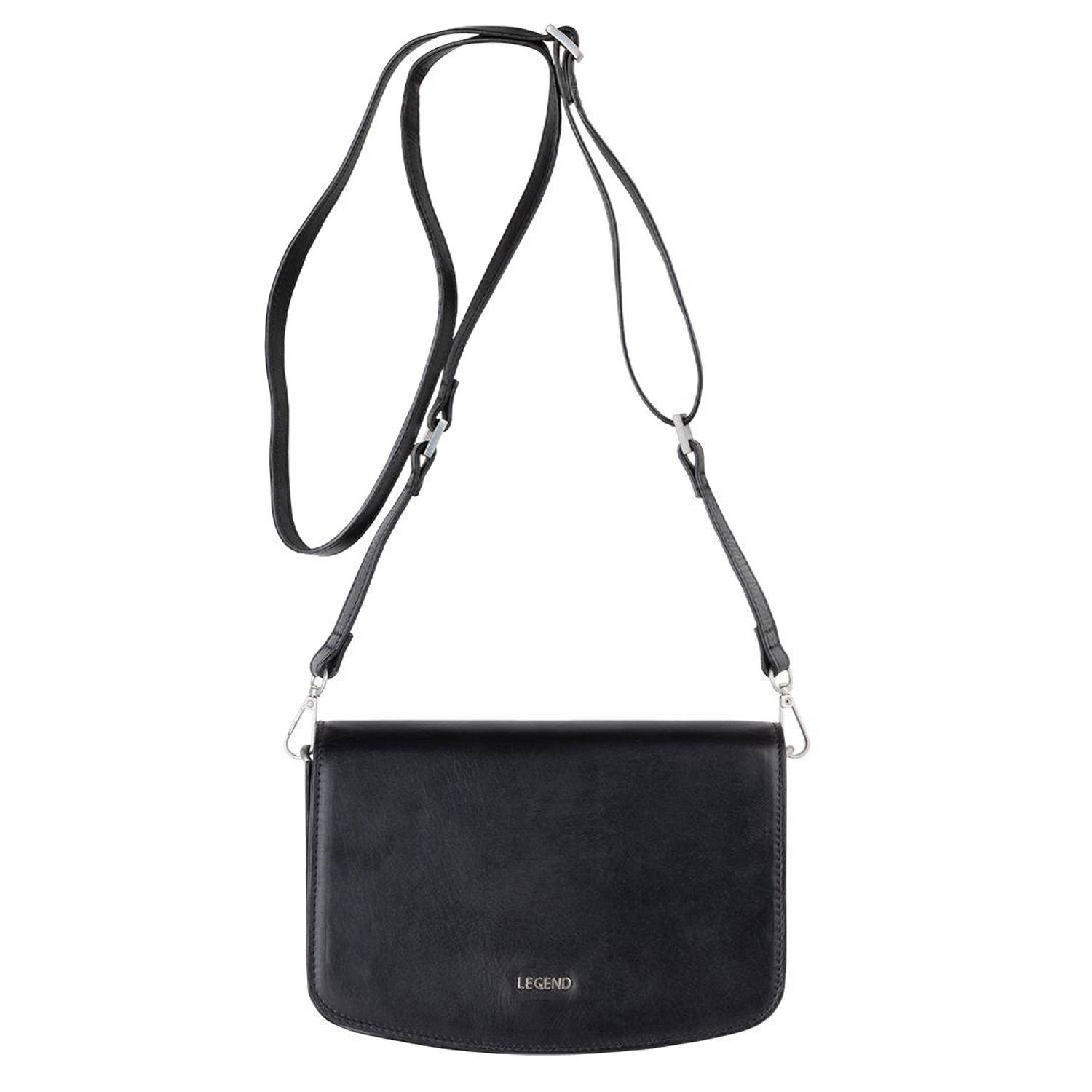 Legend leren crossbody tas Isabella zwart