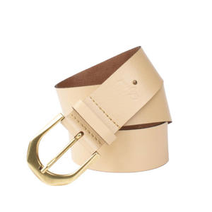 leren riem beige