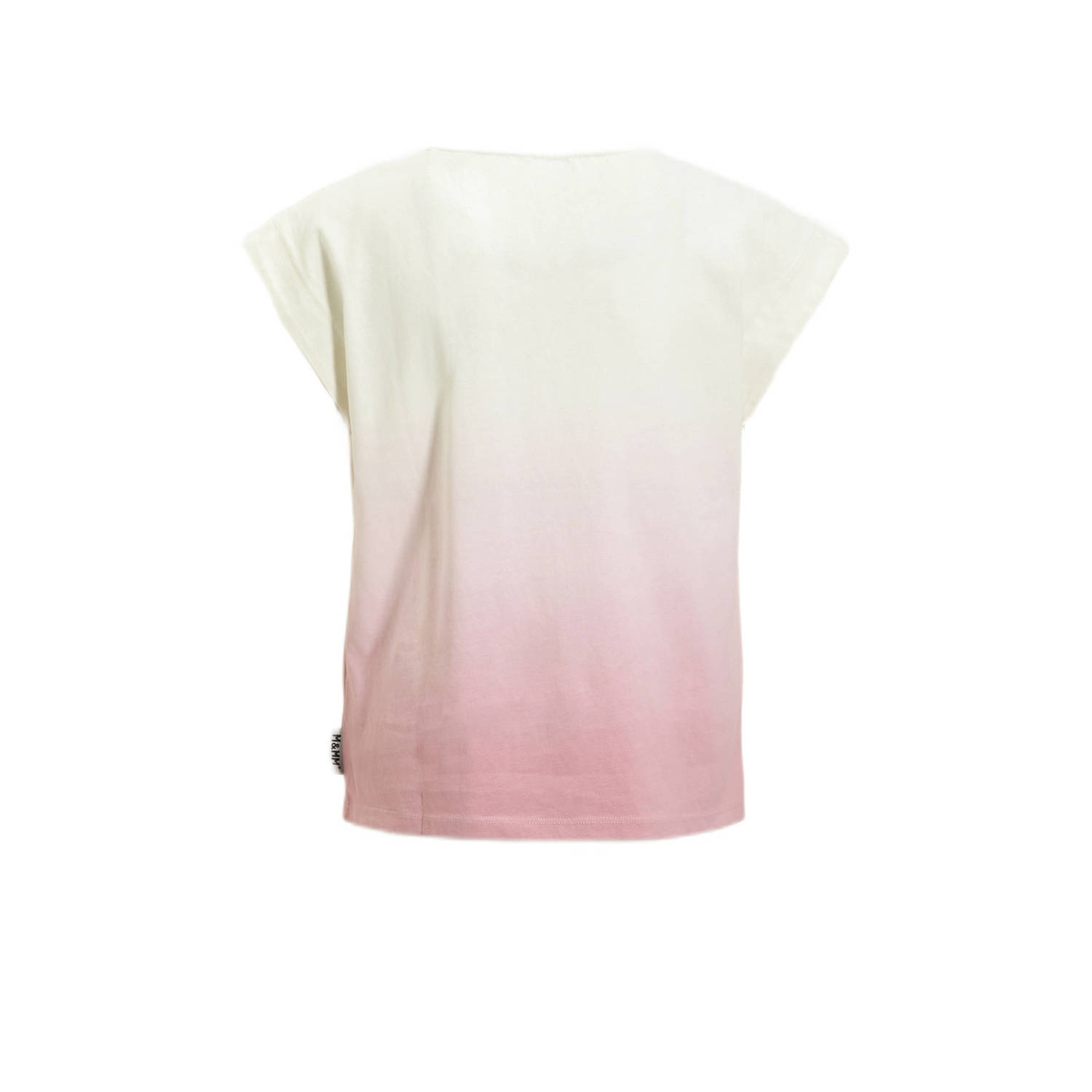 Me & My Monkey dip dye T-shirt Pluk wit roze