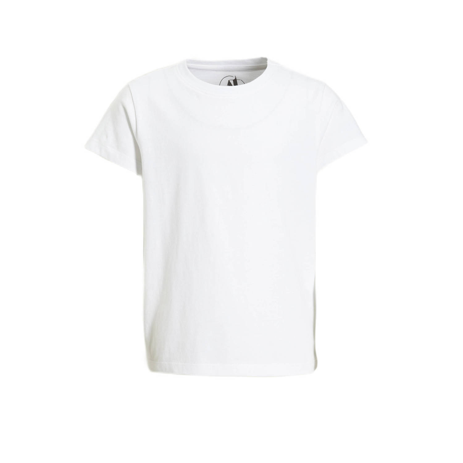 Anytime basic T-shirt wit Meisjes Katoen Ronde hals Effen 134 140