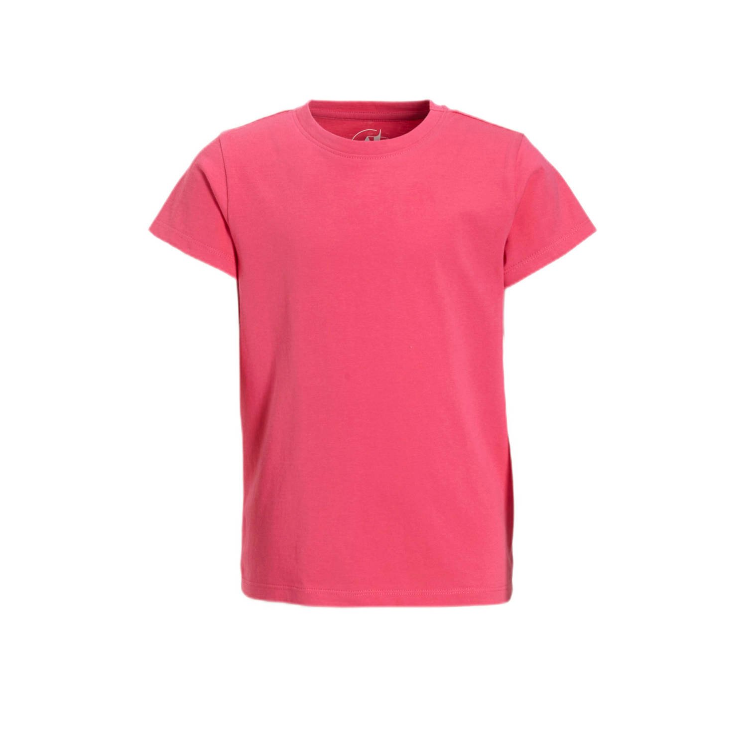Anytime basic T-shirt roze Meisjes Katoen Ronde hals Effen 110 116