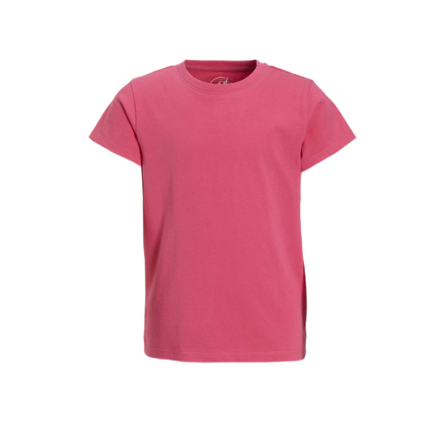 Anytime basic T-shirt roze Meisjes Katoen Ronde hals Effen 110 116