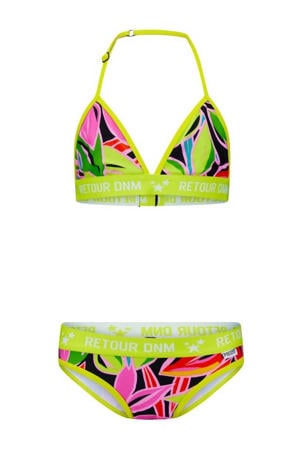 triangel bikini Noa limegroen/roze
