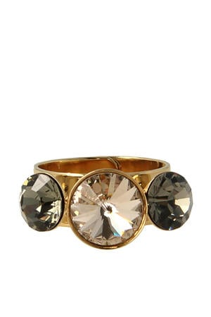 gold plated ring met Swarovski kristallen Blossom