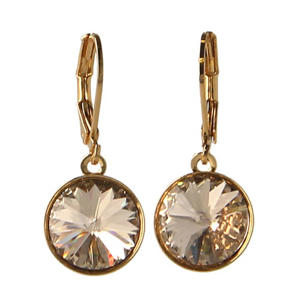 gold plated oorbellen met Swarovski kristallen Blossom