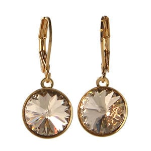 gold plated oorbellen met Swarovski kristallen Blossom