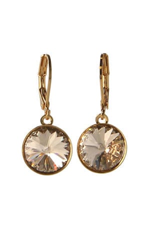 gold plated oorbellen met Swarovski kristallen Blossom