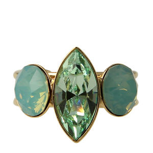 gold plated ring met Swarovski kristallen Blossom