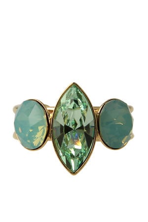 gold plated ring met Swarovski kristallen Blossom