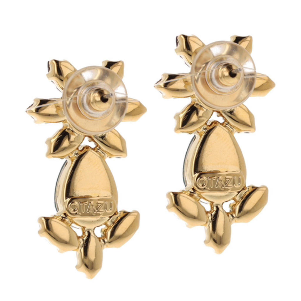 Otazu gold plated oorbellen met Swarovski kristallen Tropical Flower