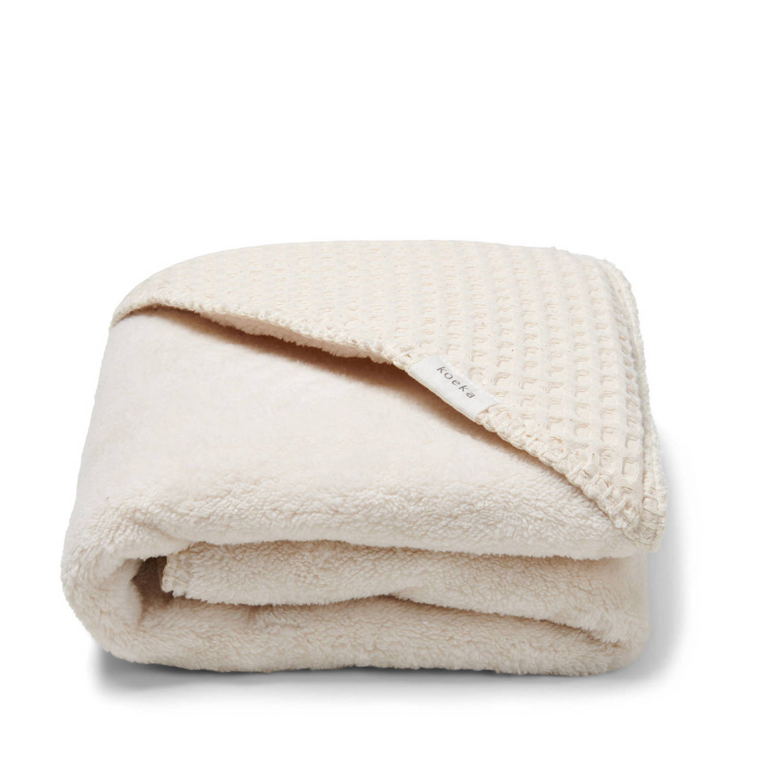 Koeka Oslo omslagdoek met wafel teddy 100x100 cm naturel