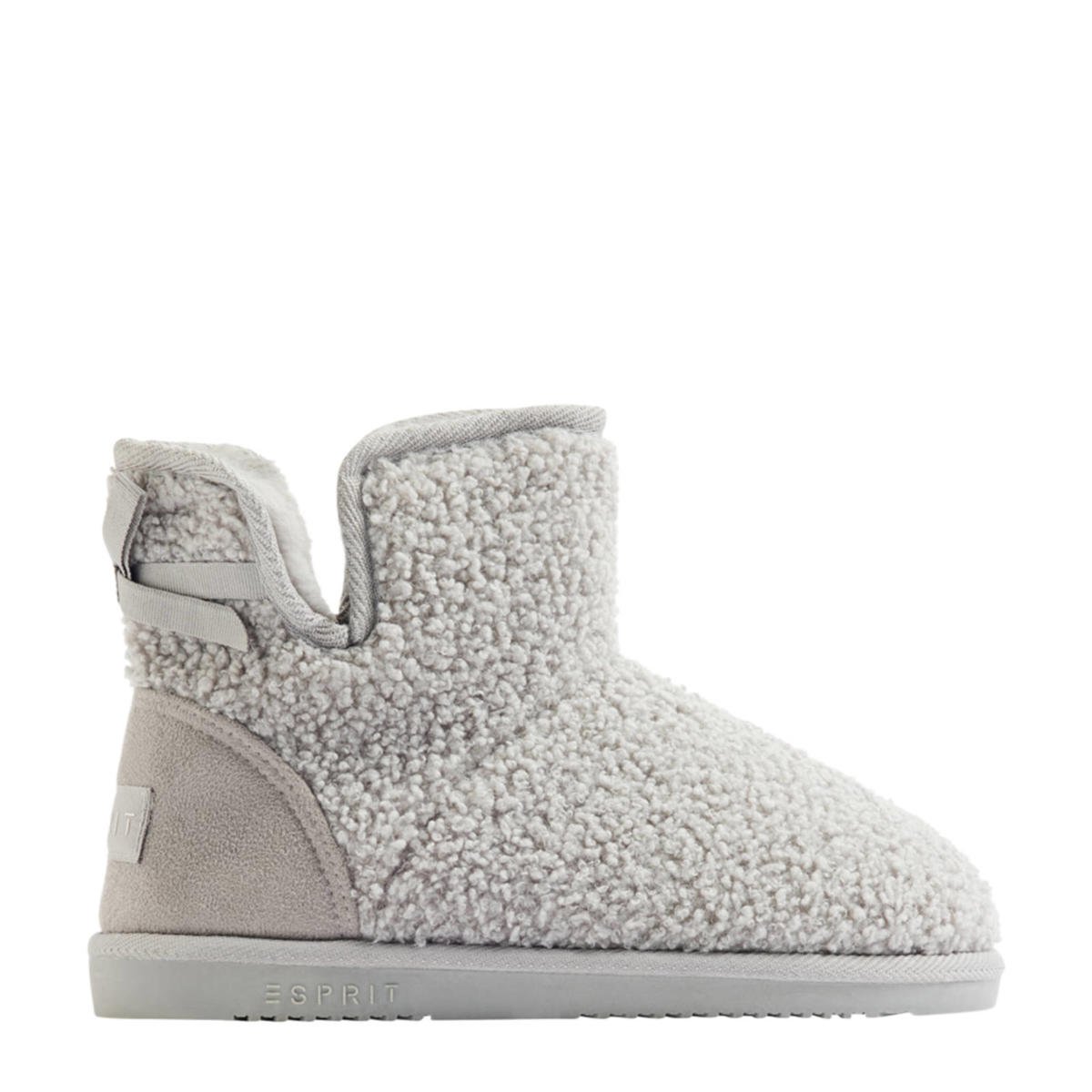 ESPRIT teddy pantoffels grijs wehkamp