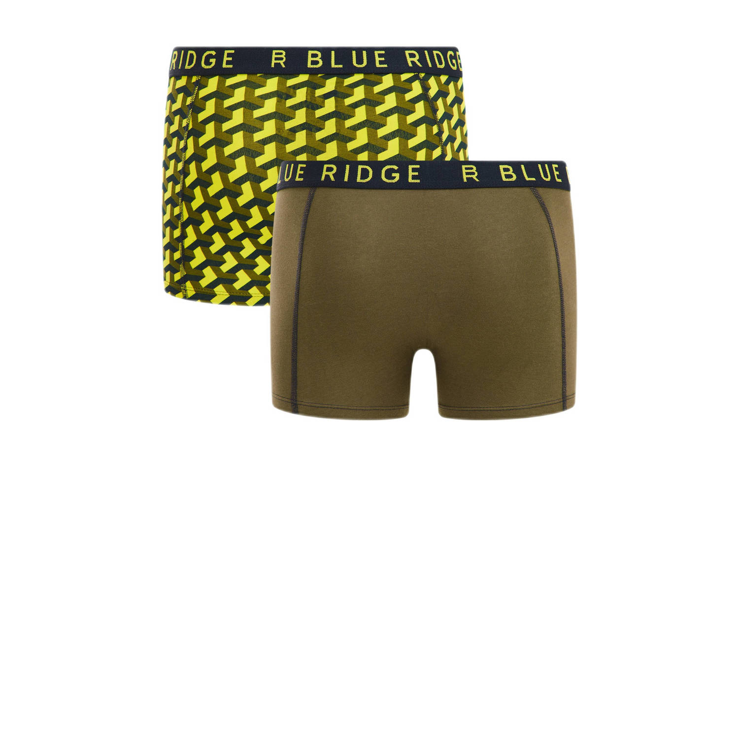 WE Fashion Blue Ridge boxershort set van 2 geel bruin