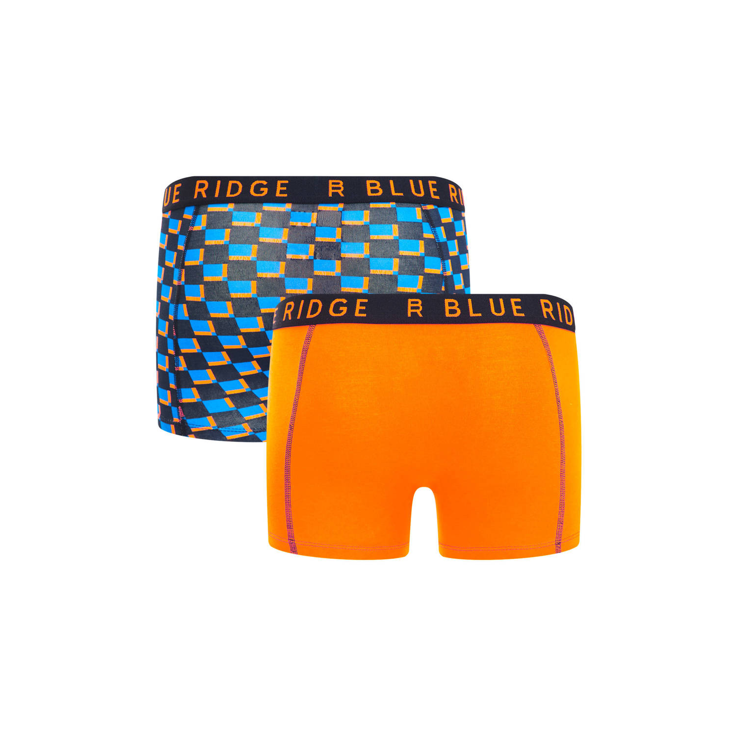 WE Fashion Blue Ridge boxershort set van 2 blauw oranje