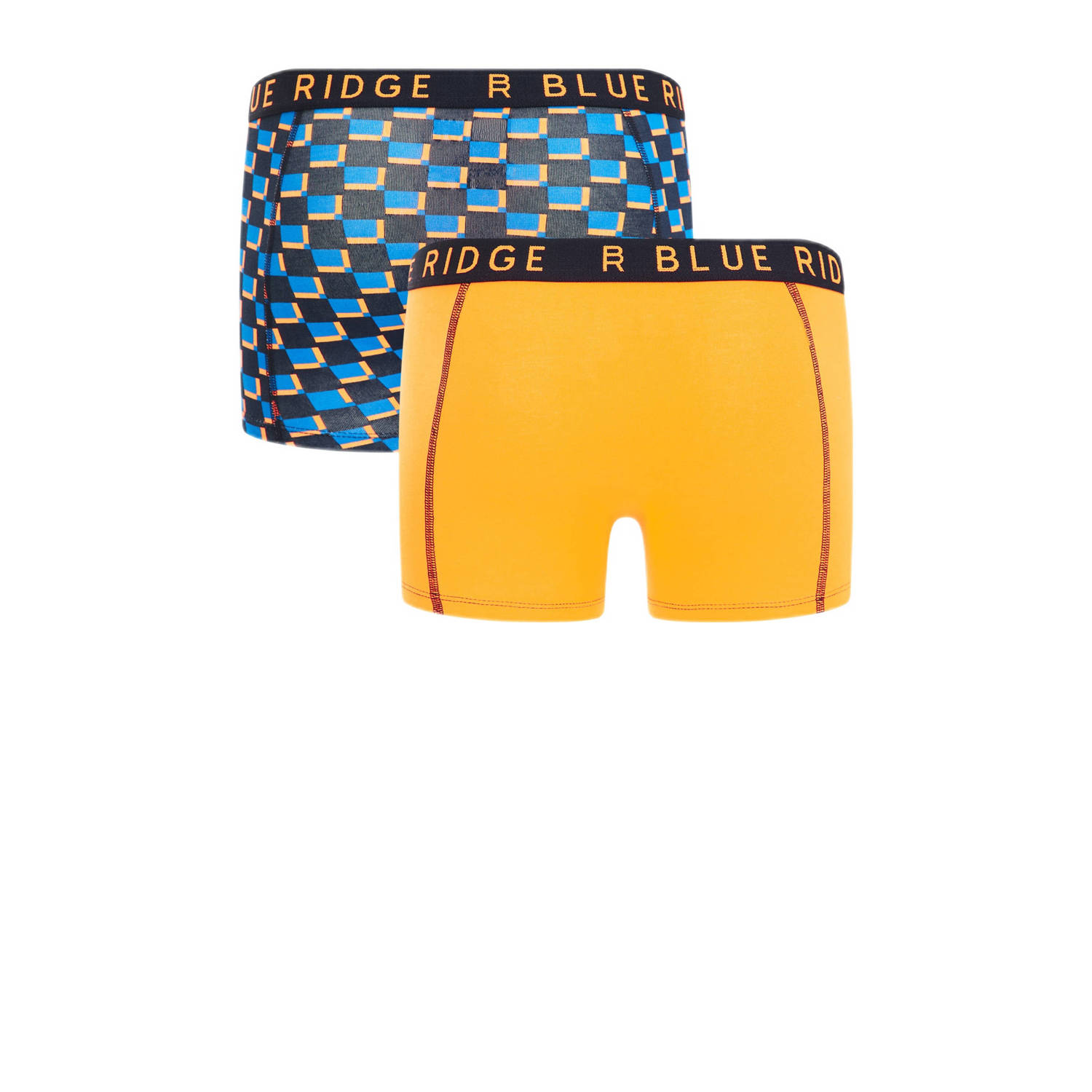 WE Fashion Blue Ridge boxershort set van 2 blauw oranje