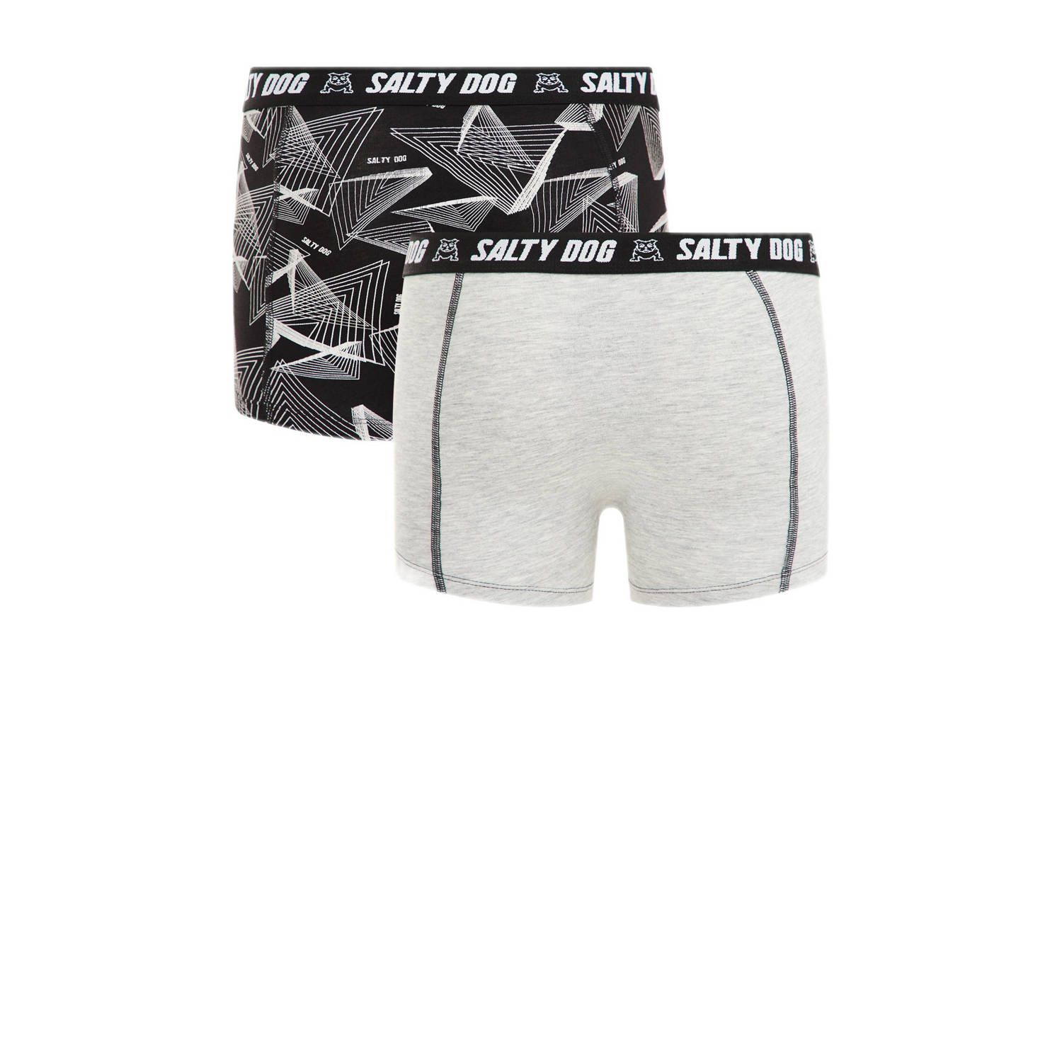 WE Fashion Blue Ridge boxershort set van 2 zwart grijs
