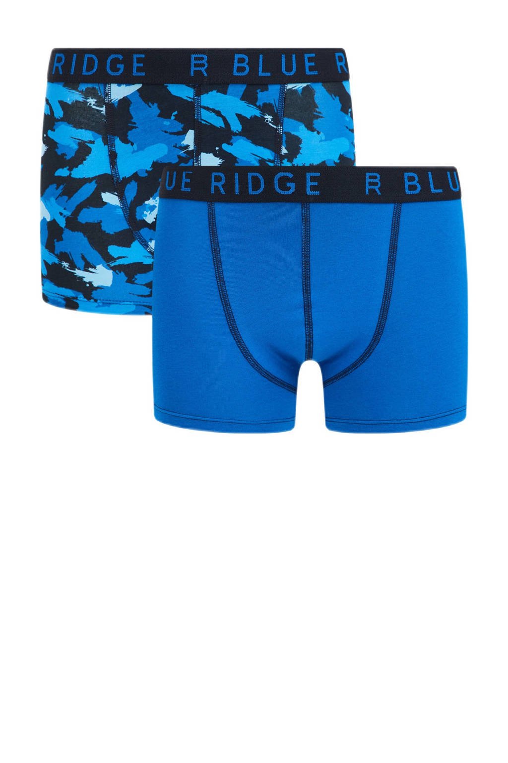 boxershort - set van 2 blauw/donkerblauw