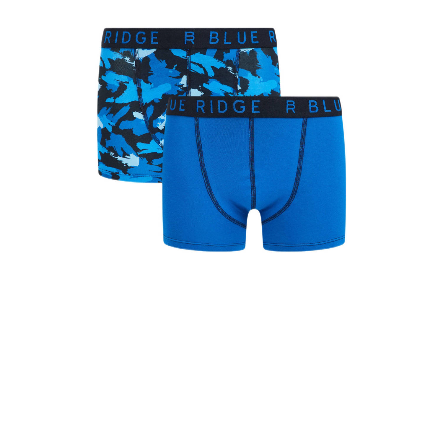 WE Fashion Blue Ridge boxershort set van 2 blauw donkerblauw Jongens Stretchkatoen 110 116