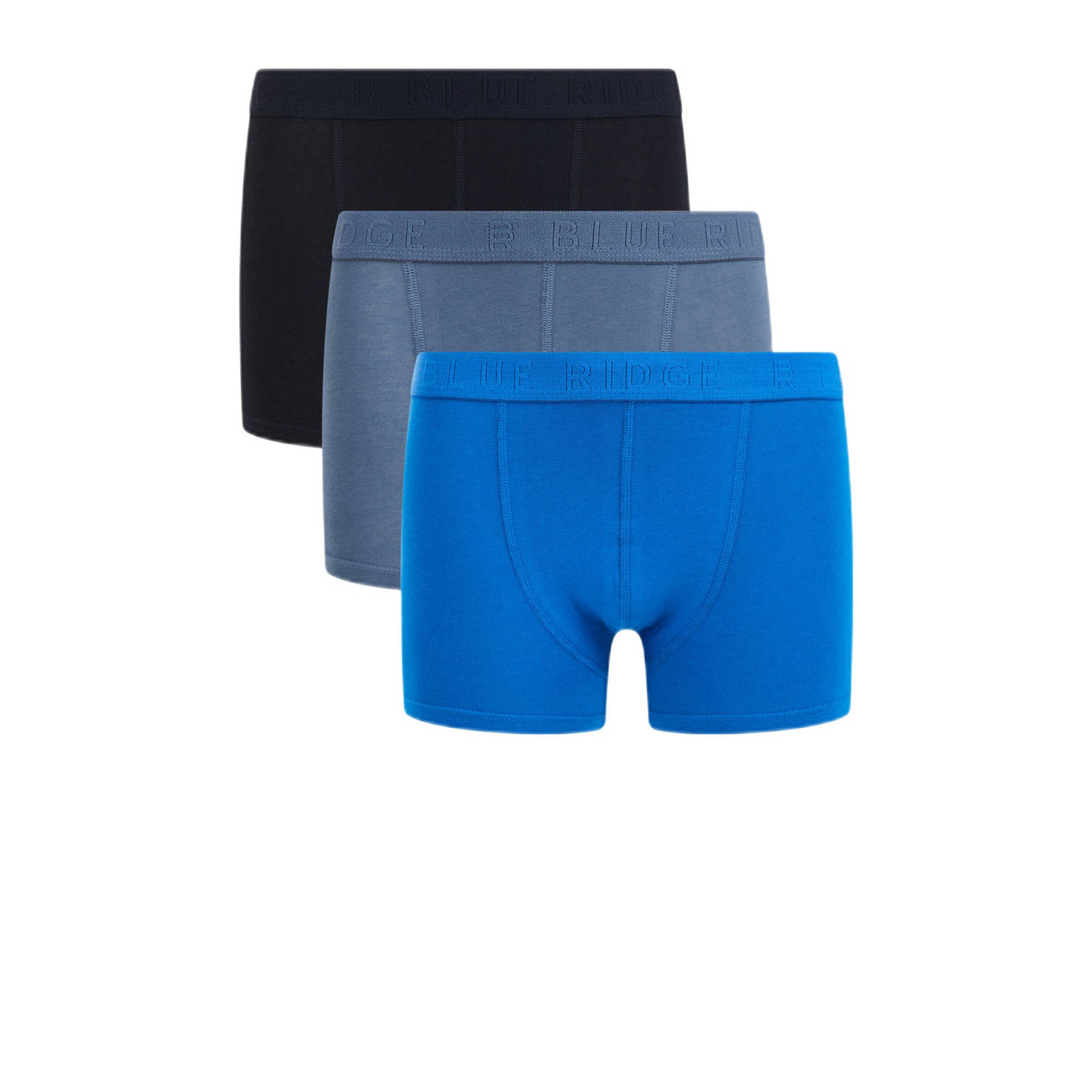 WE Fashion boxershort set van 3 zwart blauw Jongens Katoen 110 116