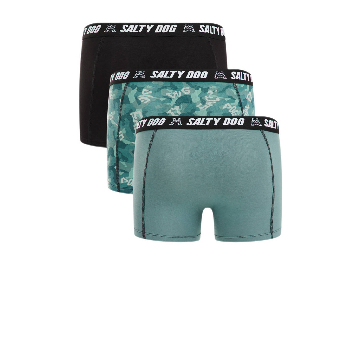 WE Fashion Blue Ridge boxershort set van 3 mintgroen zwart