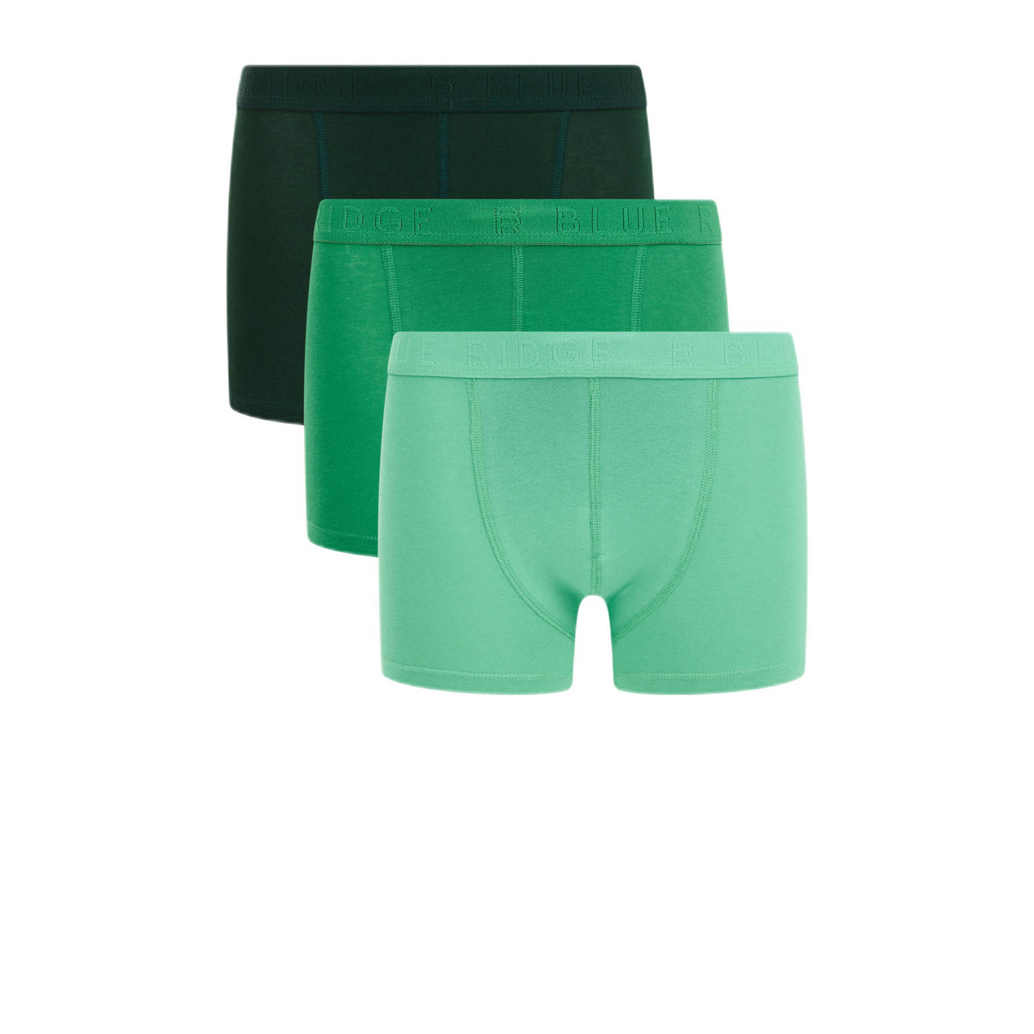 WE Fashion boxershort set van 3 groen zachtgroen Jongens Stretchkatoen 110 116