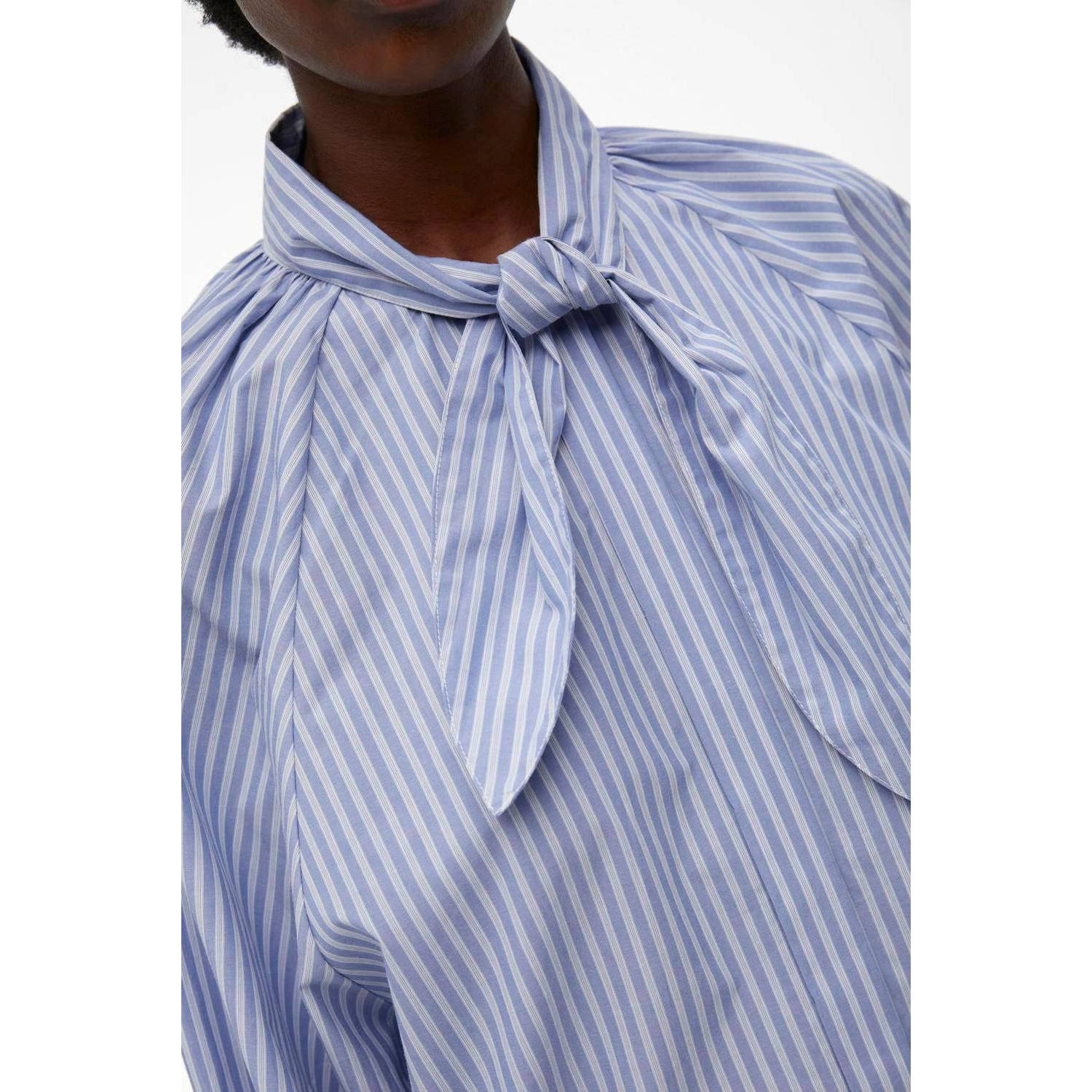 OBJECT gestreepte blouse OBJALEX blauw wit
