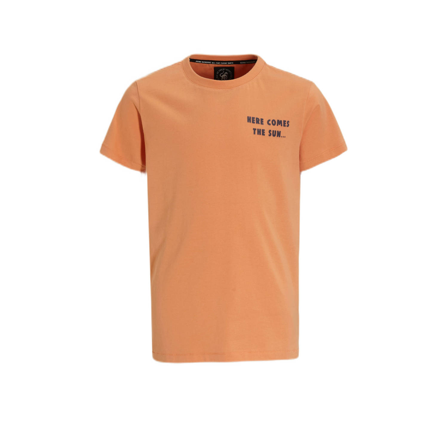Me & My Monkey T-shirt Puck met printopdruk oranje Jongens Katoen Ronde hals 110 116