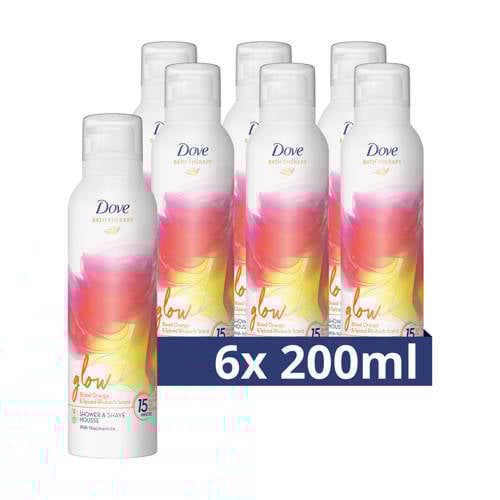 Wehkamp Dove Bath Therapy Glow douche- & scheerschuim - 6 x 200 ml aanbieding