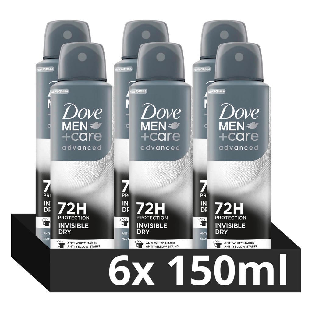 Dove Men+Care Advanced Invisible Dry anti-transpirant deodorant spray - 6 x 150 ml