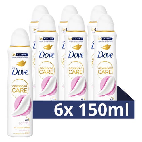Dove Advanced Care Soft Feel anti-transpirant deodorant spray - 6 x 150 ml afbeelding