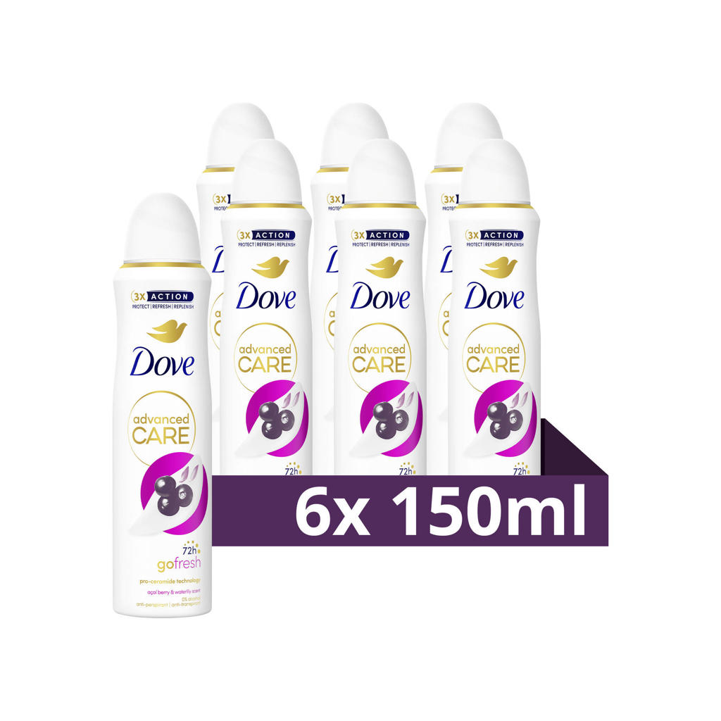 Dove Advanced Care Go Fresh Açai Berry & Waterlily anti-transpirant deodorant spray - 6 x 150 ml