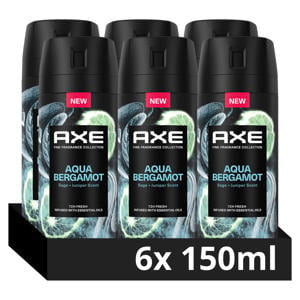 Aqua Bergamot premium deodorant bodyspray - 6 x 150 ml