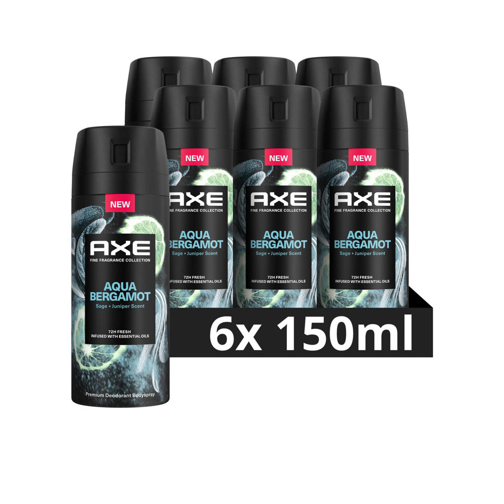 Axe Fine Fragrance Collection Aqua Bergamot premium deodorant bodyspray - 6 x 150 ml