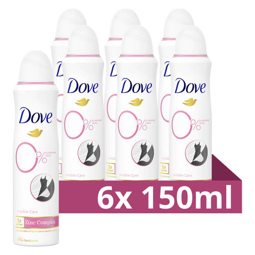 Dove 0% Aluminiumzouten Invisible Care deodorant spray - 6 x 150 ml afbeelding