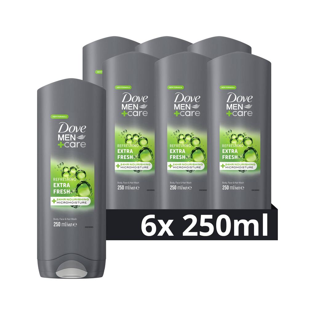 Dove Men+Care Extra Fresh 3-in-1 douchegel - 6 x 250 ml