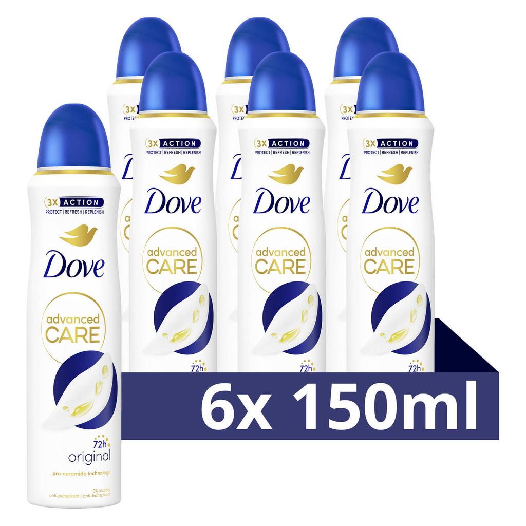 Dove Advanced Care Original anti-transpirant deodorant spray - 6 x 150 ml