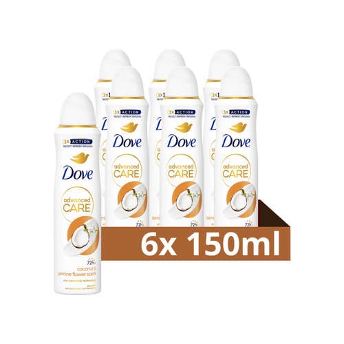 Dove Advanced Care Coconut & Jasmine Flower anti-transpirant deodorant spray - 6 x 150 ml afbeelding