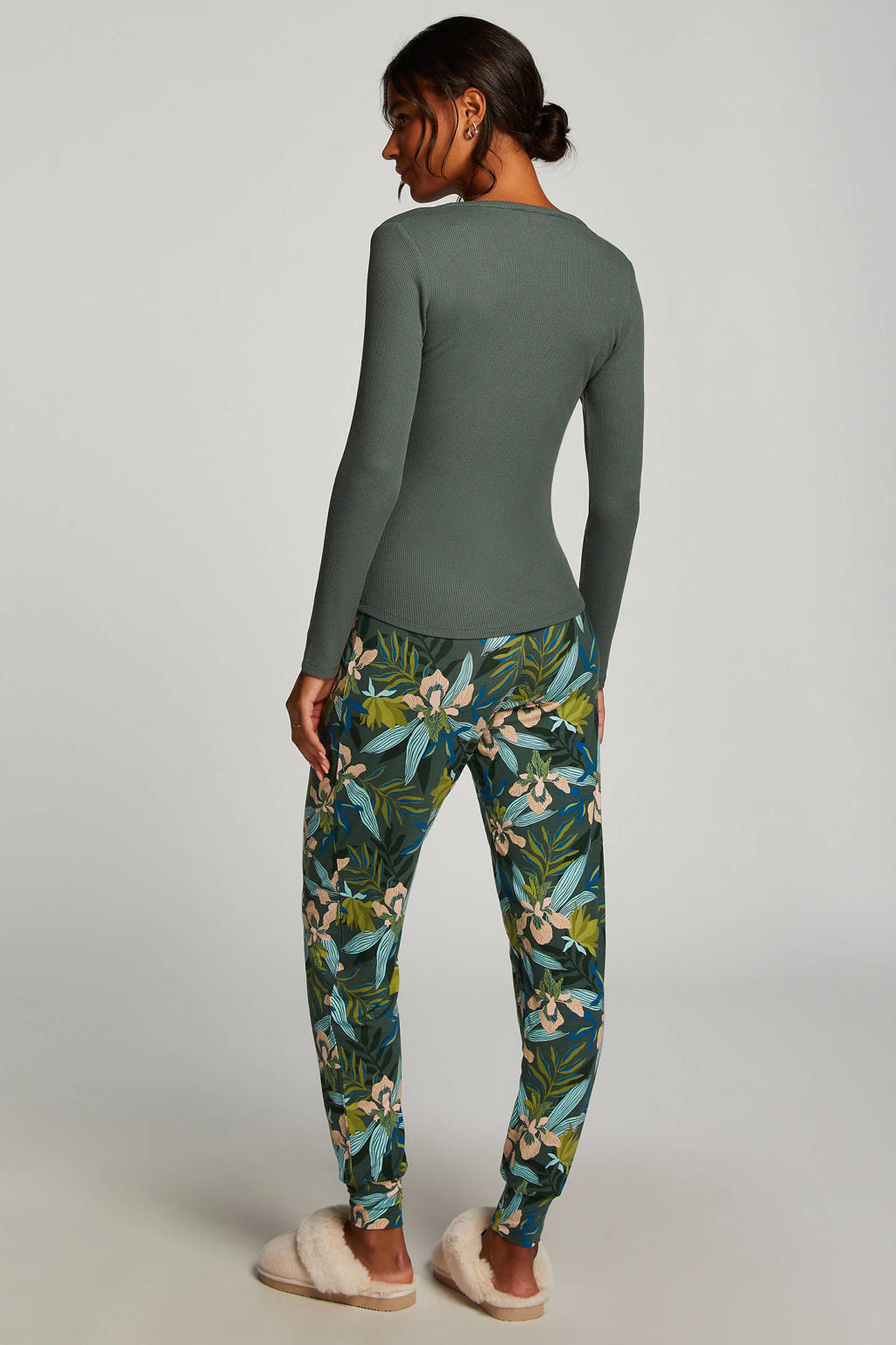 Hunkemöller pyjamabroek groen/turquoise wehkamp