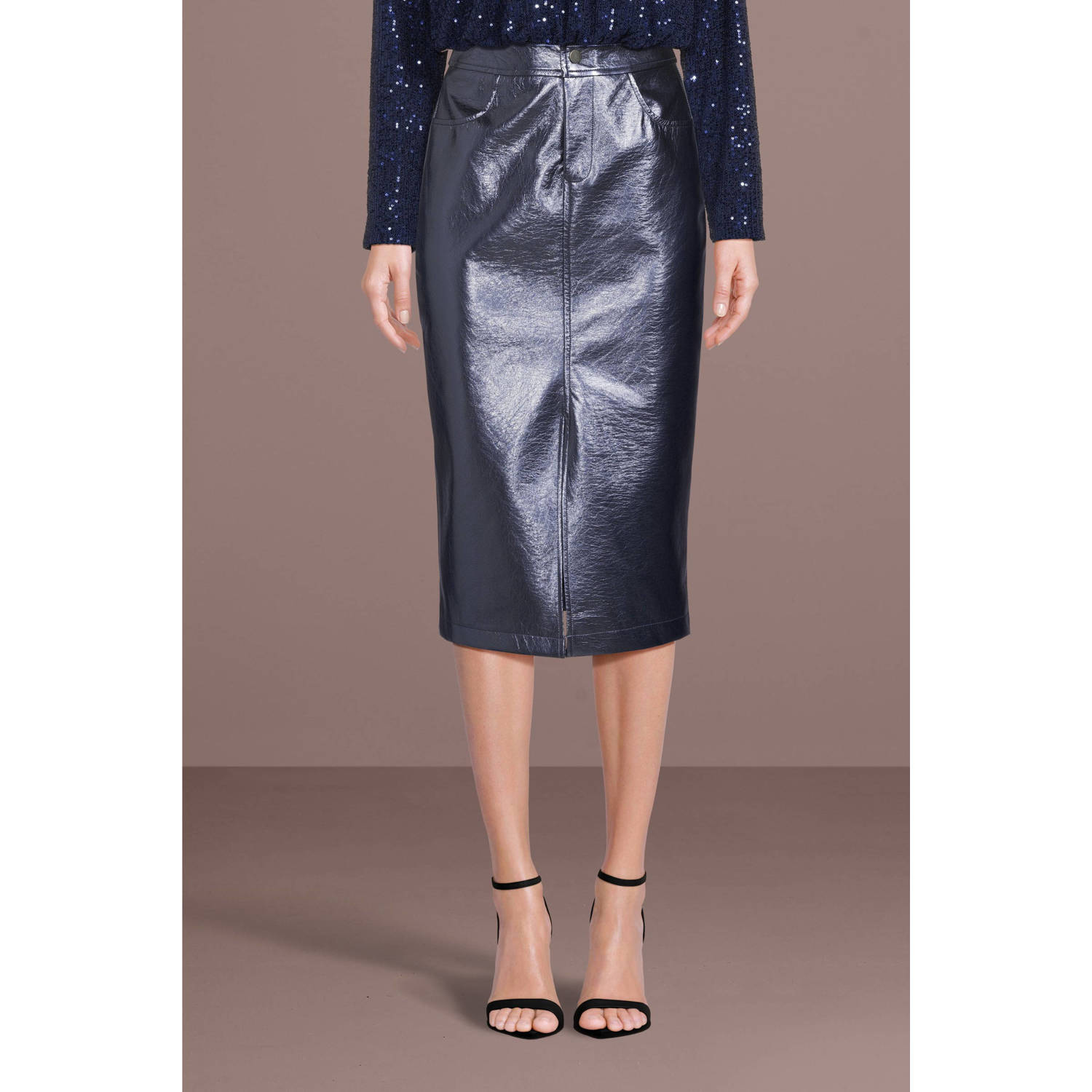 Ydence metallic rok Hazel blauw